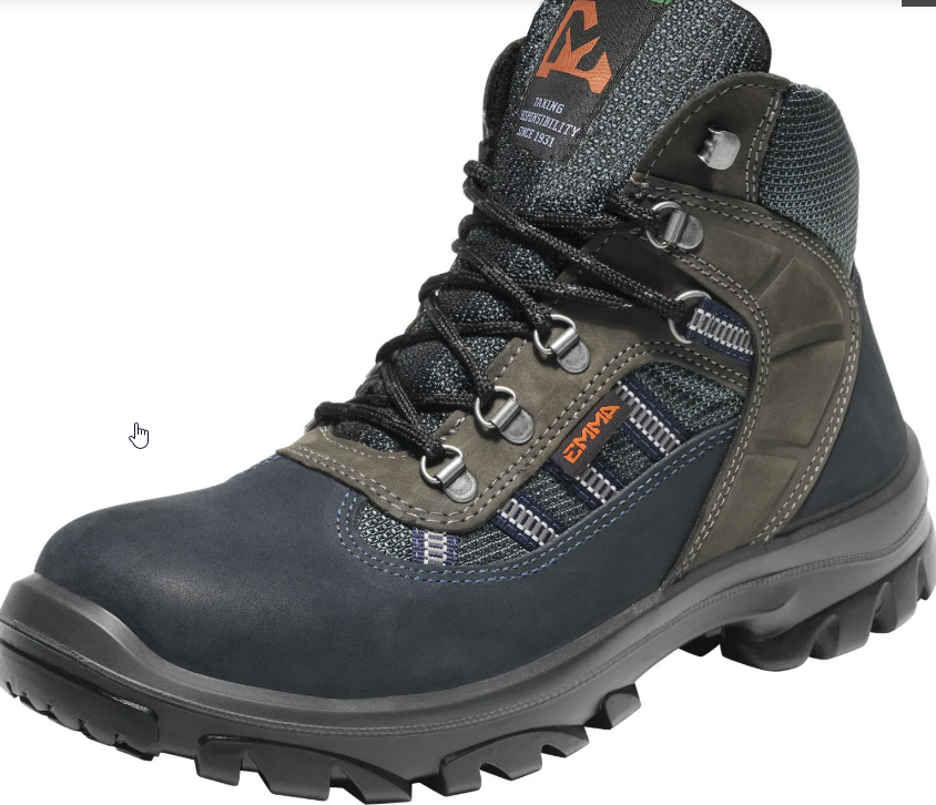 EMMA SILVERSTONE 736540 D S2 SRC hoge veiligheidsschoen, nubuck/cordura, stalen neus, Gripforce Easy Twist zool, blauw/grijs