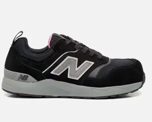 New Balance Elite Lite Womens Lage Veiligheidsschoenen, S1PL HRO FO SC SR, Black/Rose (WEELCAP-1063-Zwart/roze)