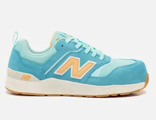 New Balance Elite Lite Womens Lage Veiligheidsschoenen, S1PL HRO FO SC SR, Milky Blue/Orange (WEELCAP-2944-8026)