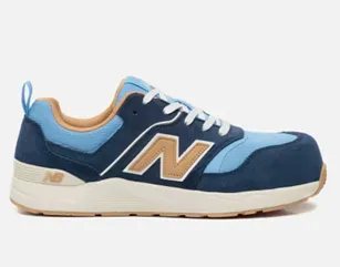 [102-001214-40] New Balance Elite Lite Lage Veiligheidsschoenen, S1PL HRO FO SC SR, Blue/Coffee (MEELCAP-2257) (40)