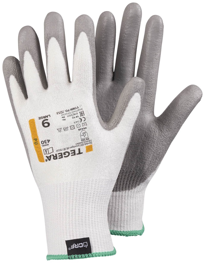 [101-000289-05] TEGERA 430, Snijbestendige synthetische handschoen, Grijs;Wit, Cat. II (5)