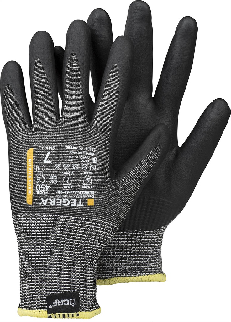 [101-000283-06] TEGERA 450, Snijbestendige synthetische handschoen, Zwart, Cat. II (6)