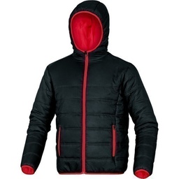 [999-302697-04]  DP DOON donsjas gematelasseerd met polyamide, zwart/rood, maat  M